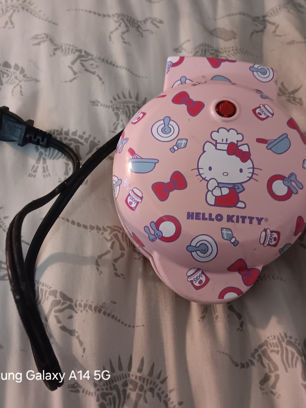 Hello Kitty Pink Waffle Maker with Pink and Blue Accents